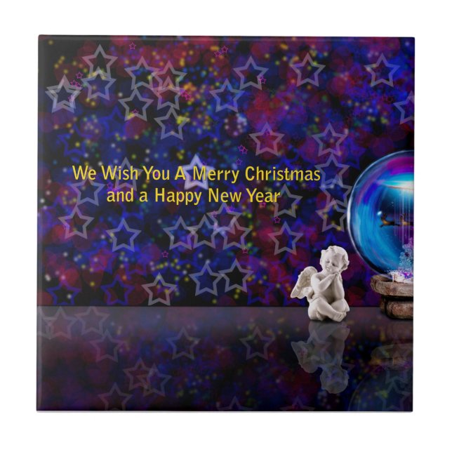 Lycklig God jul Kakelplatta (Framsidan)