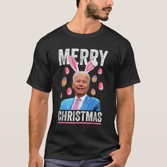 Lycklig God jul Lusnyj Biden Confused for Eas T Shirt (Framsida)