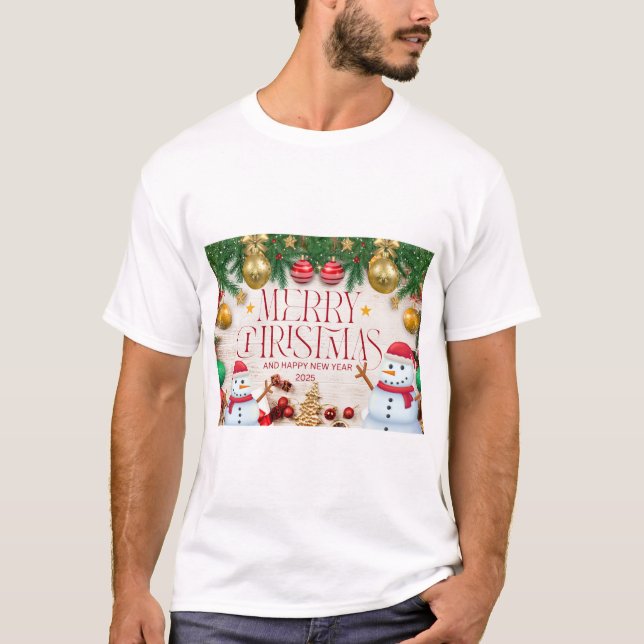 Lycklig God jul t-shirt (Framsida)