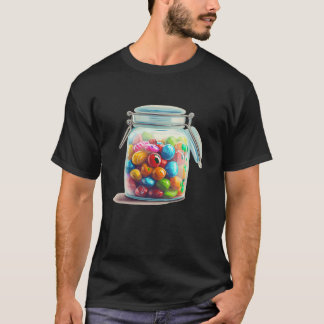 Lycklig godis och godis i en burk för barn-pojkar t shirt