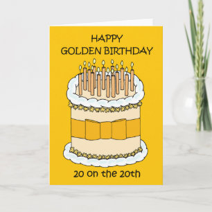 Lycklig Golden Birthday 20 den tjugonde Kort