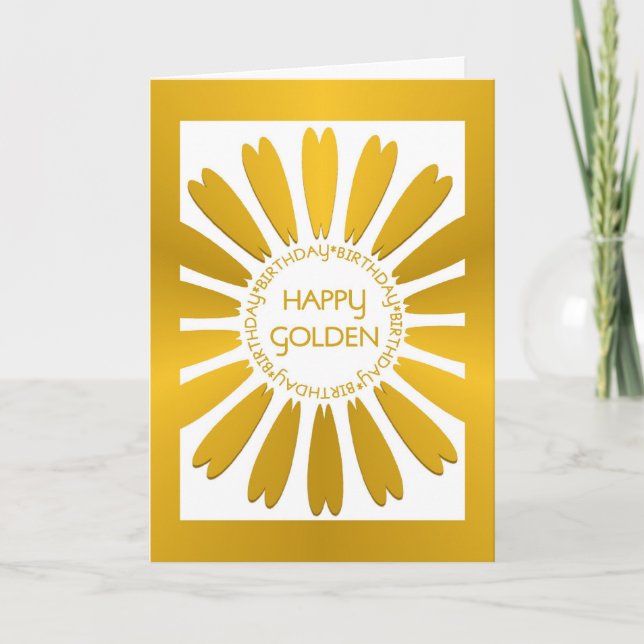 Lycklig Golden Birthday Card Kort (Framsida)