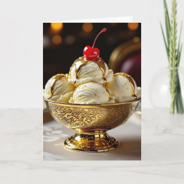 Lycklig Golden Birthday | Ice Cream Sundae Kort