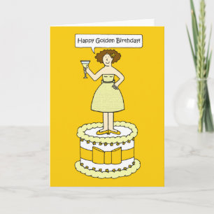 Lycklig Golden Birthday. Kort