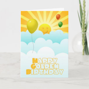 Lycklig Golden Birthday Kort