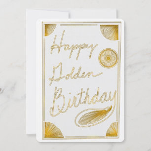 Lycklig Golden Birthday Typography Guld Design