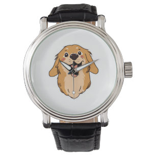 Lycklig Golden Retriever Hund älskare Puppy Retro Armbandsur