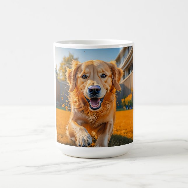 Lycklig Golden Retriever Kaffemugg (Center)