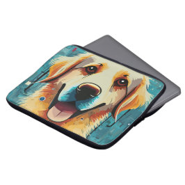 Lycklig Golden Retriever Laptop Fodral