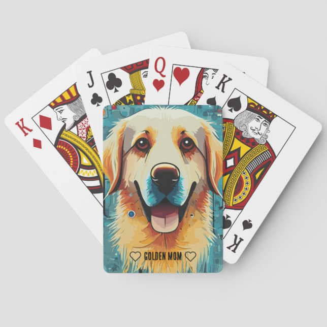 Lycklig Golden Retriever Mamma Casinokort (Baksidan)