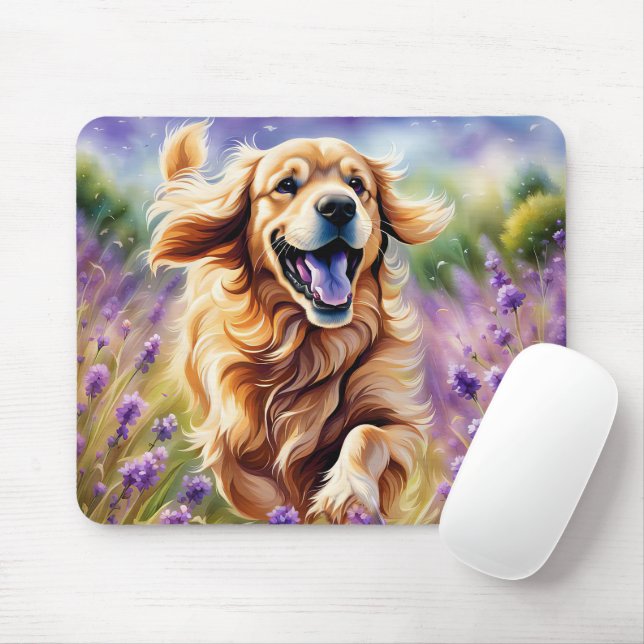 Lycklig Golden Retriever Musmatta (Med mus)