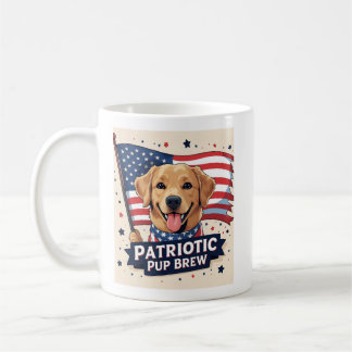 Lycklig Golden Retriever Patriotic Valp Brew Mugg