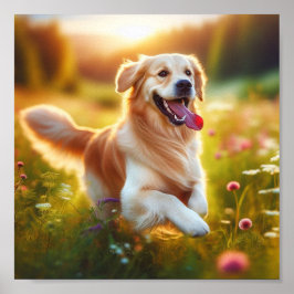 Lycklig Golden Retriever Poster