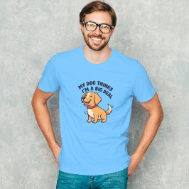 Lycklig Golden Retriever Puppy Tecknad - Big Deal T Shirt