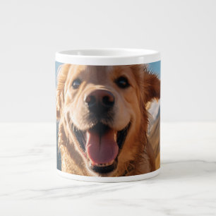 Lycklig Golden Retriever Running Jumbo Mugg