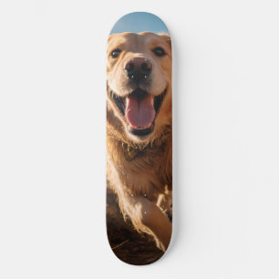 Lycklig Golden Retriever Running Mini Skateboard Bräda 18,5 Cm