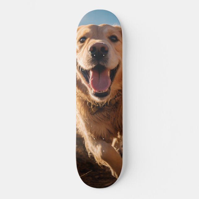 Lycklig Golden Retriever Running Mini Skateboard Bräda 18,5 Cm (Framsida)