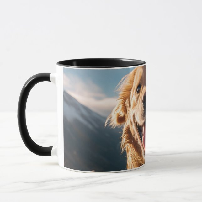 Lycklig Golden Retriever Running Mugg (Vänster)
