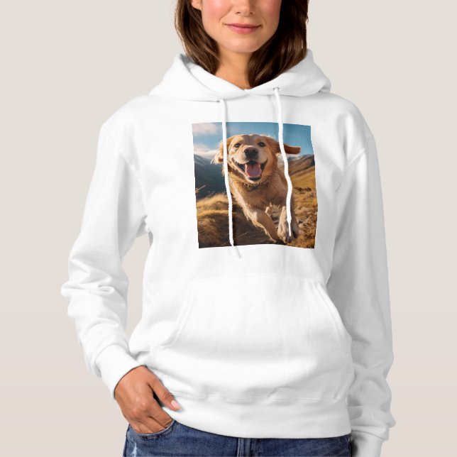 Lycklig Golden Retriever Running T Shirt (Framsida)