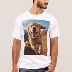 Lycklig Golden Retriever Running T Shirt