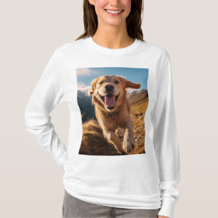 Lycklig Golden Retriever Running T Shirt