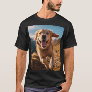 Lycklig Golden Retriever Running T Shirt