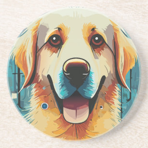 Lycklig Golden Retriever Underlägg