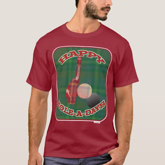 Lycklig Golf Hål Helgdag Roligt Design T Shirt (Framsida)