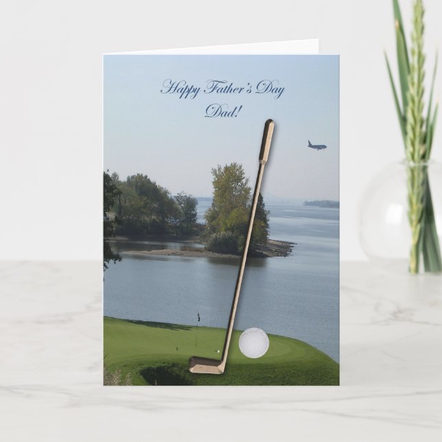 Lycklig Golf Pappa-kort för Fars dag Kort (Framsida)