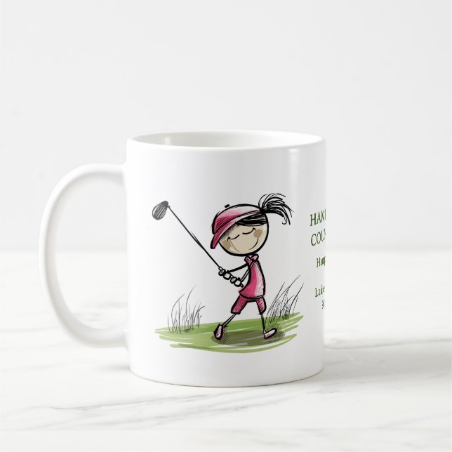 Lycklig Golfer Dam League Coffee Mugg (Vänster)