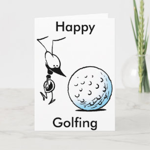 Lycklig Golfing Funny Greeting Card Kort