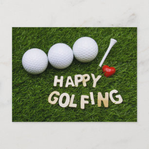 Lycklig Golfing Vykort