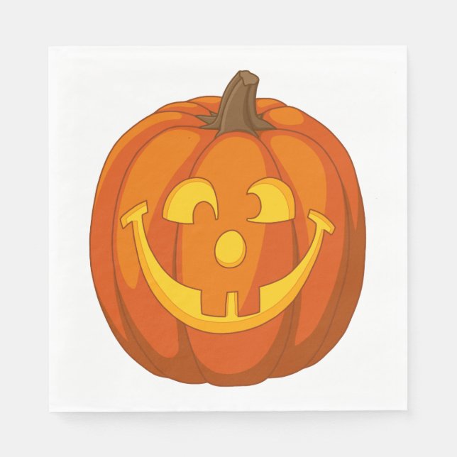 Lycklig Goofy Jack o lantern Halloween Pumpkin Ans Pappersservett (Framsidan)
