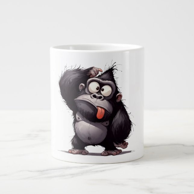 Lycklig Gorilla den 14 Mugg Jumbo Mugg (Framsidan)