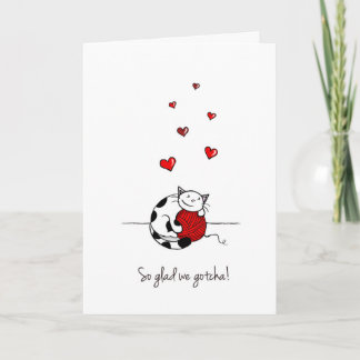 Lycklig Gotcha-dagen - adoptionskort med söt katt Kort