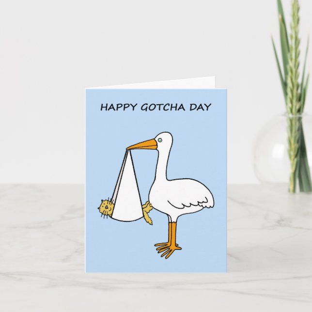 Lycklig Gotcha-dagskat Kort (Framsida)