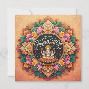 Lycklig Govardhan Puja Kort