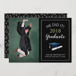 Lycklig Grad Trendig Photo Party annonsering Inbjudningar