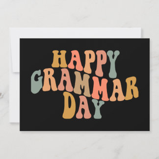 Lycklig Grammar Day Retro Vågigt Julkort