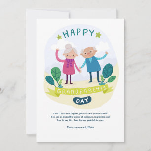 Lycklig Grandföräldrar Day Card Julkort