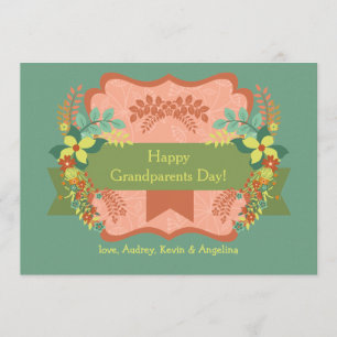 Lycklig Grandföräldrar Day Card Kort