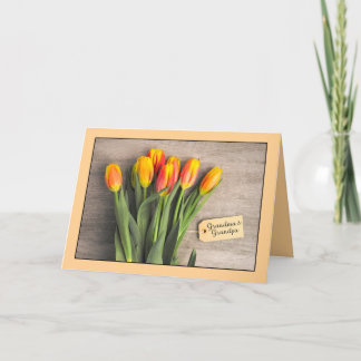 Lycklig Grandföräldrar Day Grandma Grandpa Tulips Helgkort