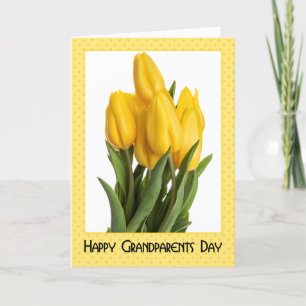 Lycklig Grandföräldrar Day Gult Tulips Helgkort