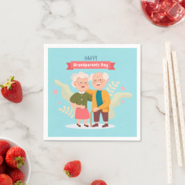 Lycklig Grandföräldrar Day ord art Napkins Pappersservett