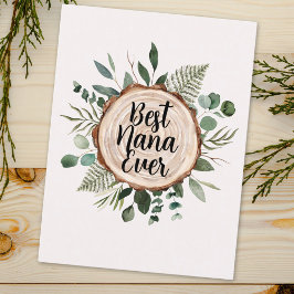 Lycklig Grandföräldrar Day Rustic Wood and Foliage Vykort