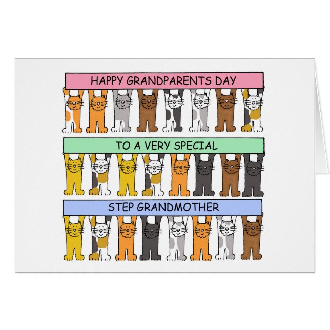 Lycklig Grandföräldrar Day Step Grandmor Hälsningskort (Framsidan Horizontal)