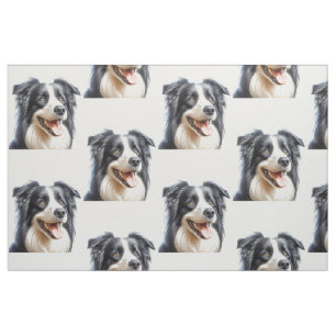 Lycklig Gräns Collie Hund Fabric Tyg