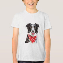 Lycklig Gräns Collie med Red Heart Bandana