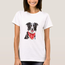 Lycklig Gräns Collie med Red Heart Bandana