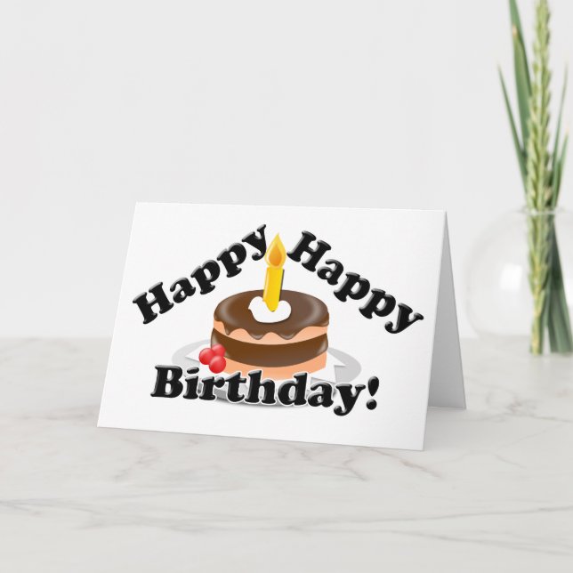 Lycklig, Grattis på födelsedagen! Kort (Framsida)